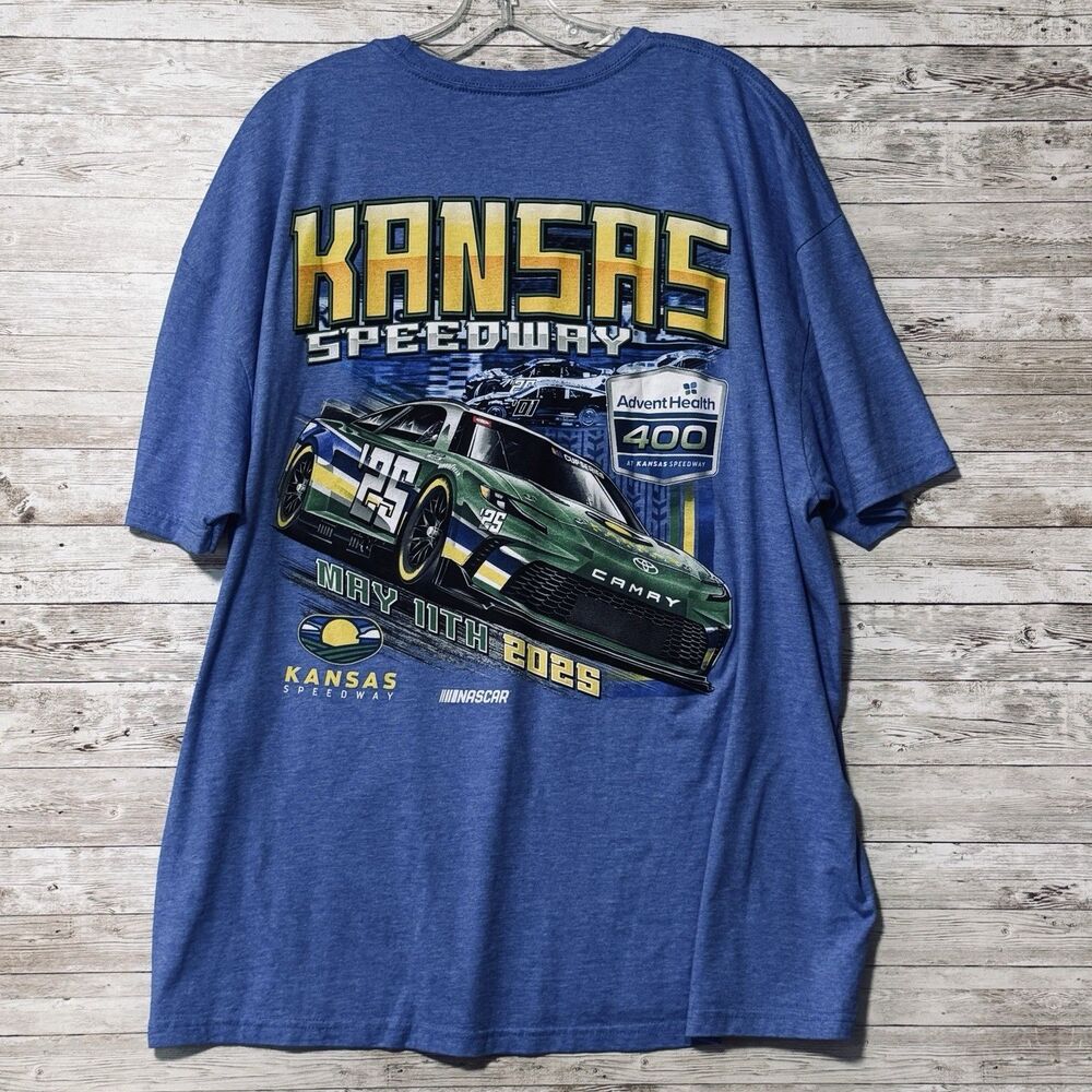 Nascar Advent Health 400 Kansas Speedway Shirt Blue May 11th 2025 3XL